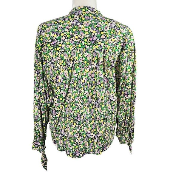 Maeve Blouse Long-Sleeve Blouse By Anthropologie Cotton Floral Print Small Multi - Picture 11 of 13